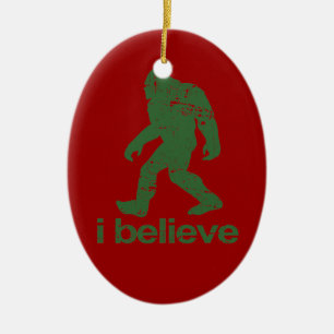 Ornamento De Cerâmica Squatchin ido - vermelho e verde