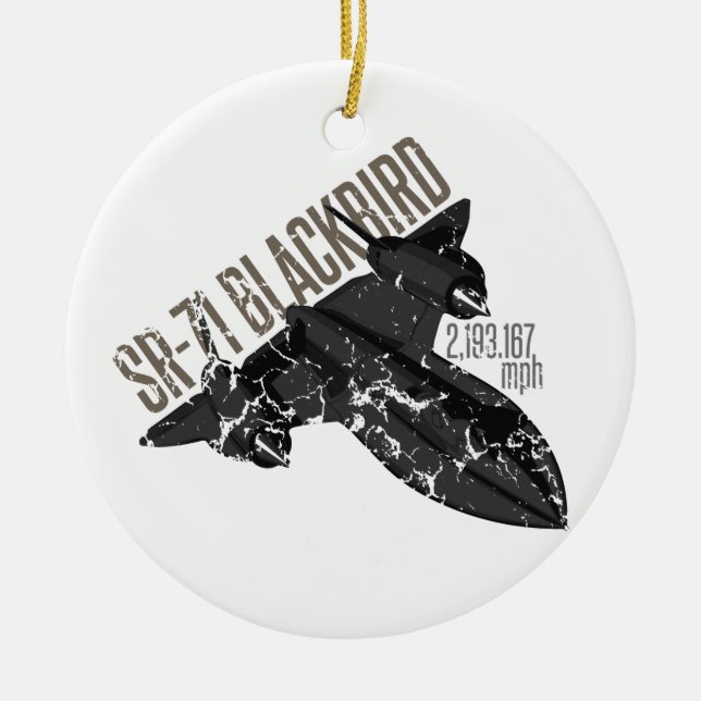 Ornamento De Cerâmica SR 71 Blackbird (Frente)