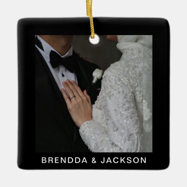 Ornamento De Cerâmica Sr. Colagem de Fotos 1 Primeiro Natal (Frente)