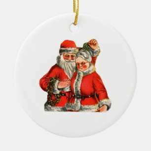 Ornamento De Cerâmica Sr. & Sra. Claus