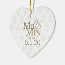 Ornamento De Cerâmica Sr. & Sra. Keepsasael