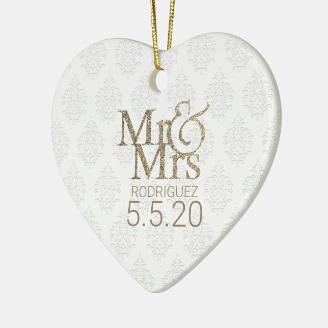 Ornamento De Cerâmica Sr. & Sra. Keepsasael (Esquerda)