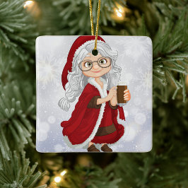 Ornamento De Cerâmica Sra. Claus