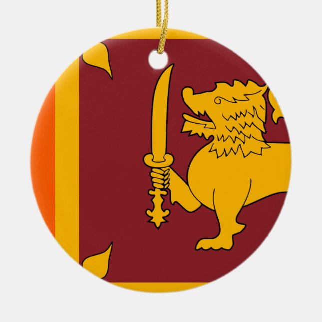 Ornamento De Cerâmica Sri Lanka Flag (Frente)