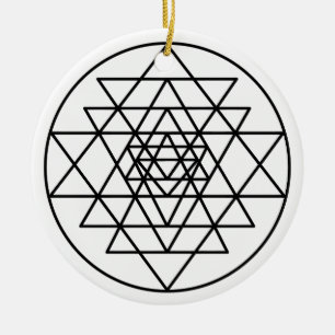 Ornamento De Cerâmica Sri Yantra