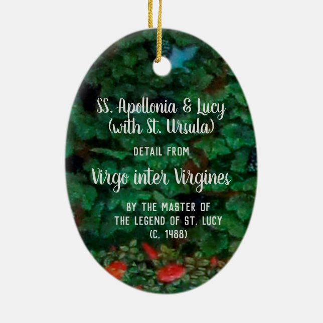 Ornamento De Cerâmica SS. Apolônia e Lucy (com Ruas. Úrsula) (Verso)