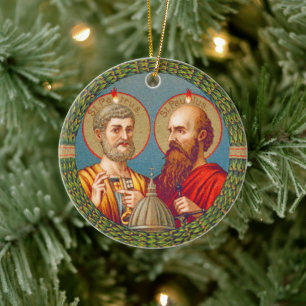 Ornamento De Cerâmica SS. Pedro e Paulo, Apóstolos (JMAS 01)