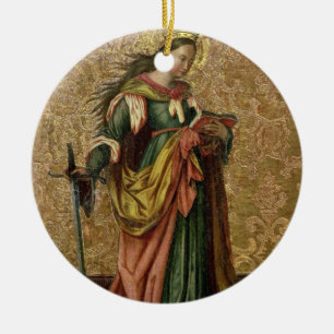 Ornamento De Cerâmica St. Catherine de Alexandria (óleo no painel) 2