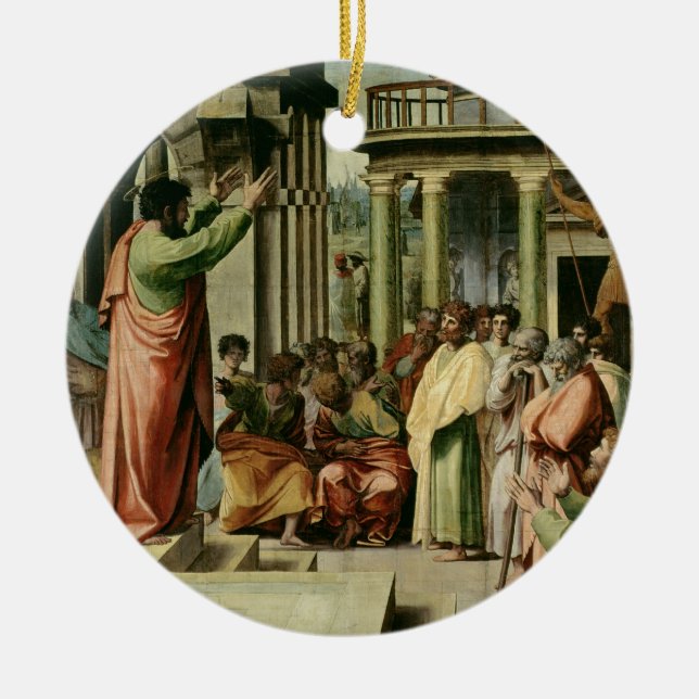 Ornamento De Cerâmica St Paul que Preaching em Atenas (desenhos animados (Frente)