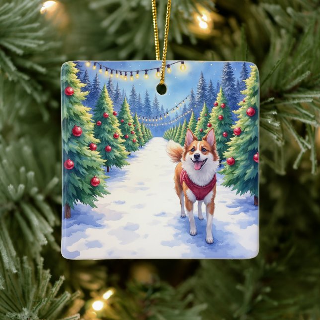 Ornamento De Cerâmica Staffordshire Bull Terrier at Christmas Tree Farm  (Árvore)