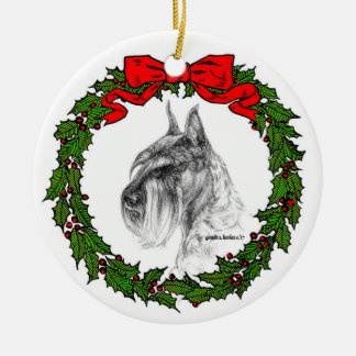 Ornamento De Cerâmica Standard Schnauzer Art de Glenda S. Harlan