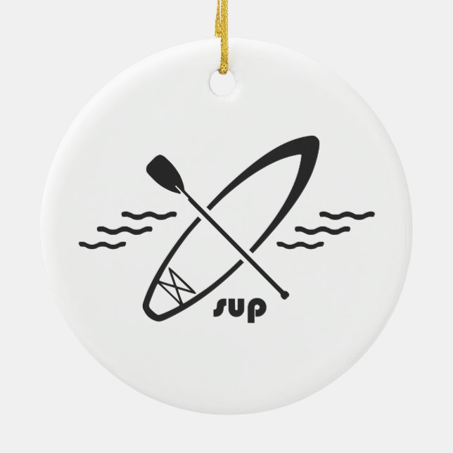 Ornamento De Cerâmica Standup Paddleboard (Traseira)