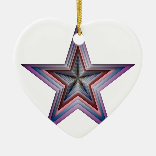 Ornamento De Cerâmica star abstract geometric art (Frente)