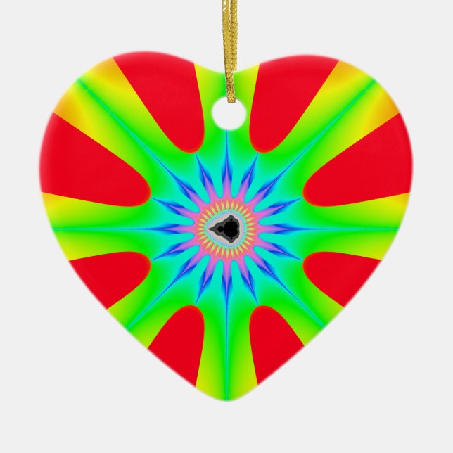 Ornamento De Cerâmica Star Christmas Fractal (Frente)