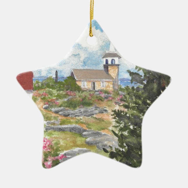 Ornamento De Cerâmica Star Island Isles of Shoals NH Star Ornament (Frente)