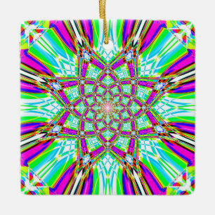 Ornamento De Cerâmica Star Mandela - Dois Esquemas de Cores