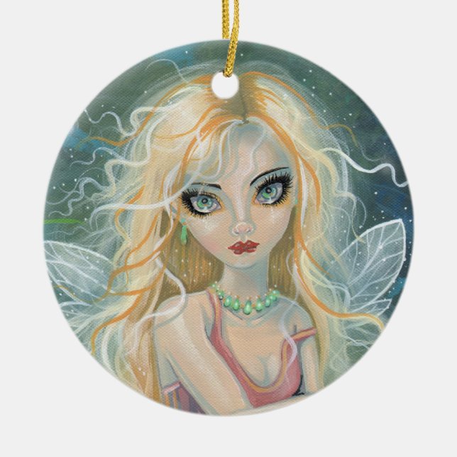 Ornamento De Cerâmica Starlight Fairy Fantasy Art (Frente)