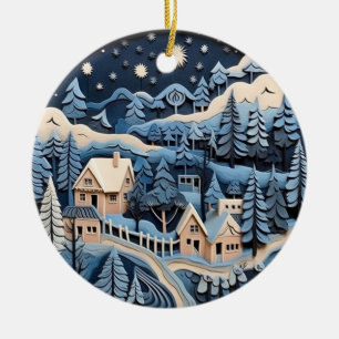 Ornamento De Cerâmica Starlit Winter Village Ornament