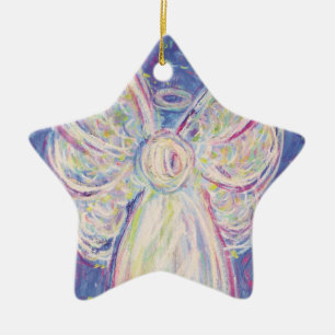 Ornamento De Cerâmica Starry Night Angel Art Holiday Ornaings