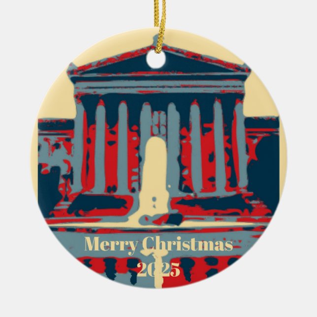 Ornamento De Cerâmica Starry Night Philadelphia, edit text (Frente)