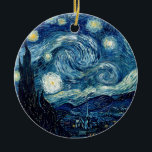 Ornamento De Cerâmica Starry Night Por Vincent Van Gogh<br><div class="desc">Starry Night Por Vincent Van Gogh</div>