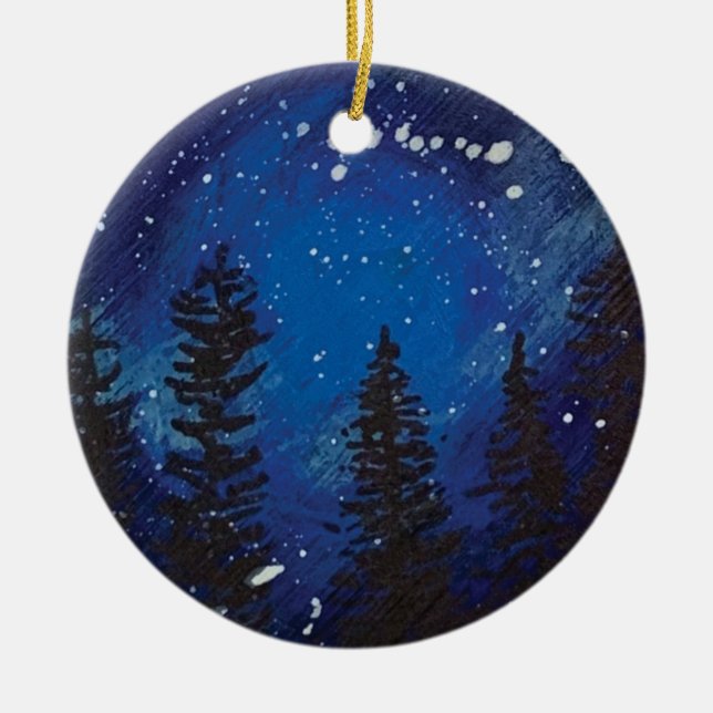 Ornamento De Cerâmica Starry Night Sky Ornament (Frente)