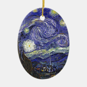 Ornamento De Cerâmica Starry Night, Vincent Van Gogh.