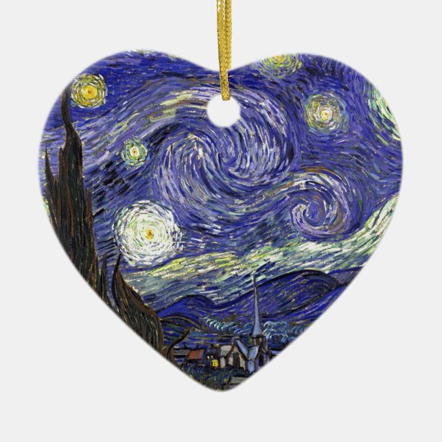 Ornamento De Cerâmica Starry Night, Vincent Van Gogh. (Frente)