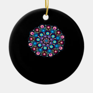 Ornamento De Cerâmica Starry Night Whimsigoth Dot Mandala
