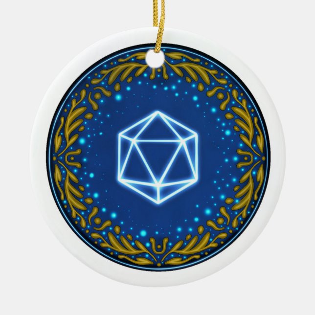 Ornamento De Cerâmica Starry Skies D20 Ornament (Frente)
