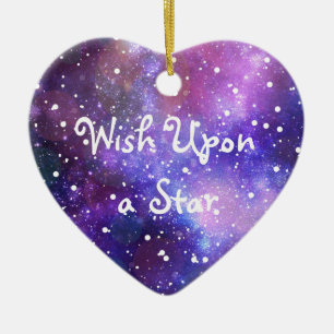 Ornamento De Cerâmica Stars space galaxy magical wish art