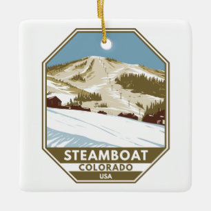 Ornamento De Cerâmica Steamboat Ski Area Winter Colorado