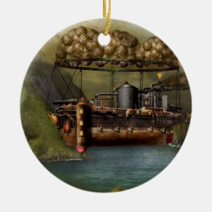 Ornamento De Cerâmica Steampunk - Dirigível - A Arca de Noé original