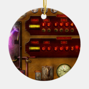 Ornamento De Cerâmica Steampunk - Fluxo Temporal