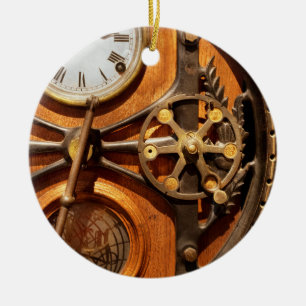 Ornamento De Cerâmica Steampunk - Relógio - O registrador de mostrador