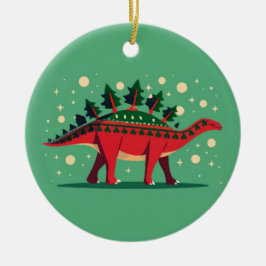 Ornamento De Cerâmica Stegosaurus Evergreen Delight Ornament