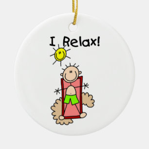 Ornamento De Cerâmica Stick Figure Boy I Relax