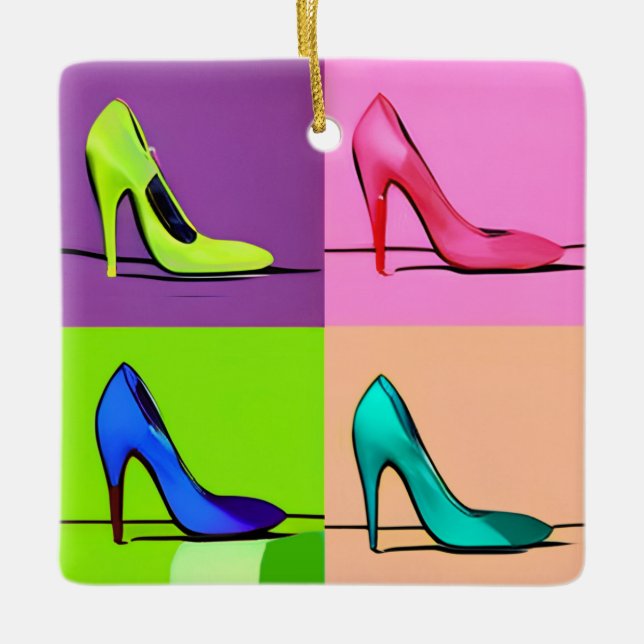 Ornamento De Cerâmica Stiletto Pumps, High Heels Poster Art (Frente)