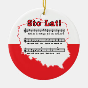Ornamento De Cerâmica Sto Lat! Mapa Polonês da Música