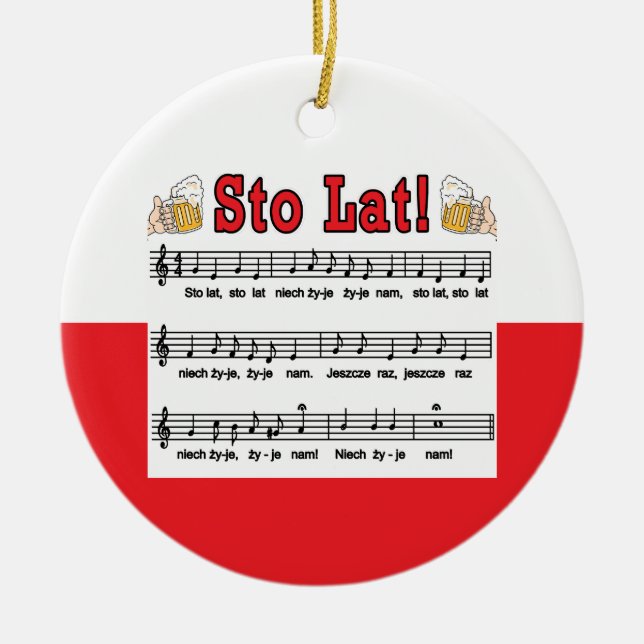 Ornamento De Cerâmica Sto Lat! Música Com Cerveja Mugs (Frente)