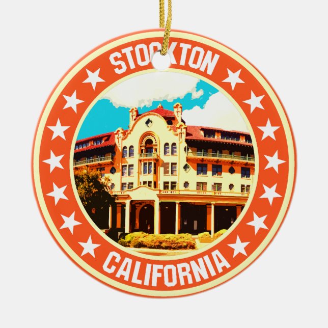 Ornamento De Cerâmica Stockton (Frente)