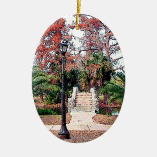 Ornamento De Cerâmica Stone Bridge City Park New Orleans (Frente)