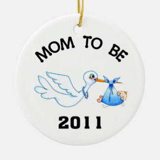 Ornamento De Cerâmica Stork Mãe para Serem Rapazes