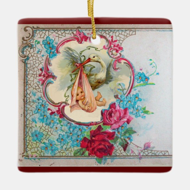 Ornamento De Cerâmica STORY BABY GIRL CHÁ 2 Ametista rosa (Frente)