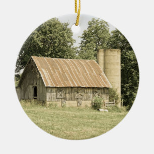 Ornamento De Cerâmica Strallow Mo Barn Antiquado