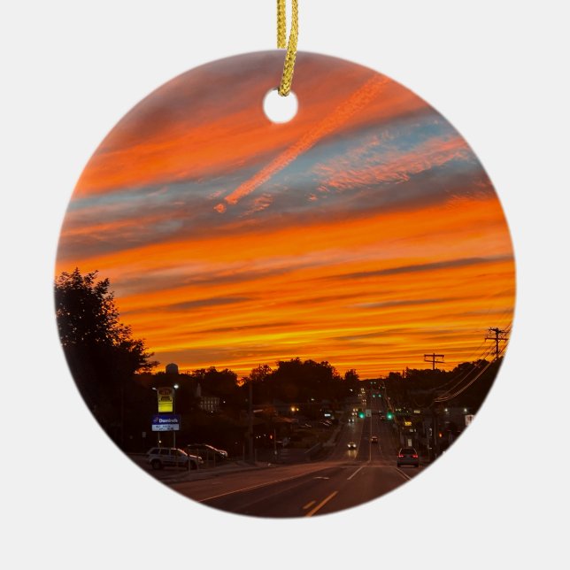 Ornamento De Cerâmica Stratus Sunset Ornament (Frente)