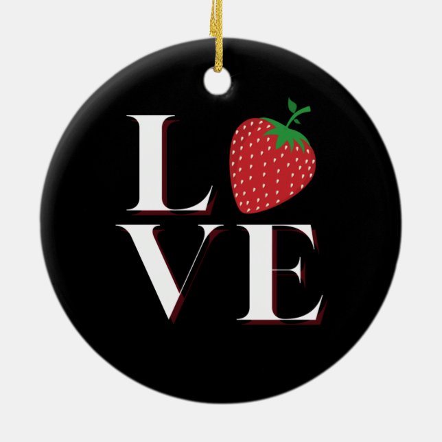 Ornamento De Cerâmica Strawberry Love (Traseira)