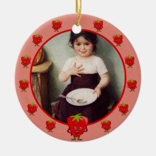 Ornamento De Cerâmica Strawberry Lover - Quadro personalizado para moran