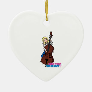 Ornamento De Cerâmica String Bass Player Girl - Light/Blona