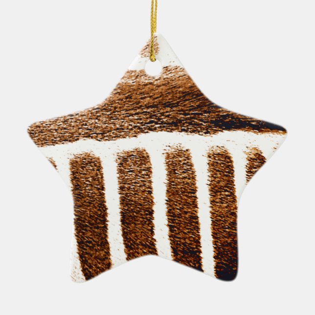 Ornamento De Cerâmica Stripes castanhas_ (Frente)